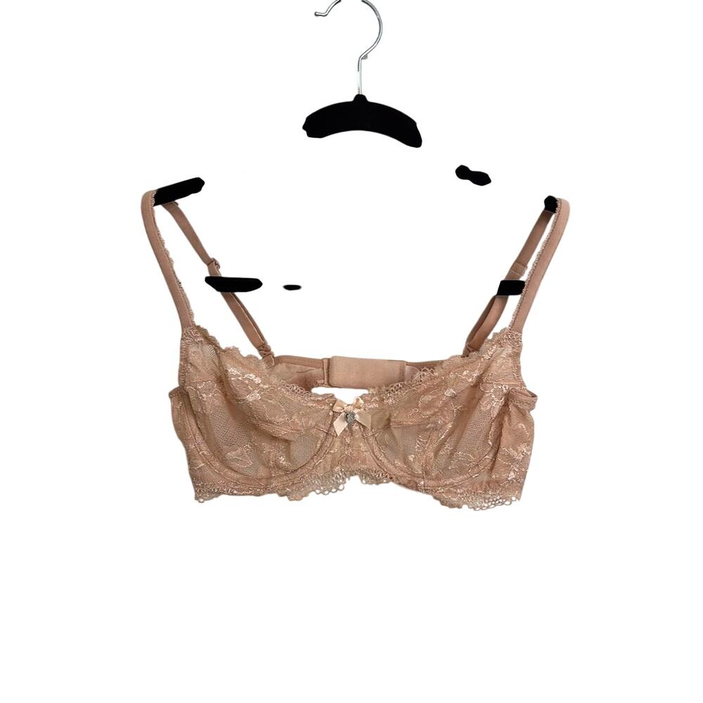 Victoria's Secret Bra Womens 34B Nude Body By Victoria Unlined Demi Floral Lace